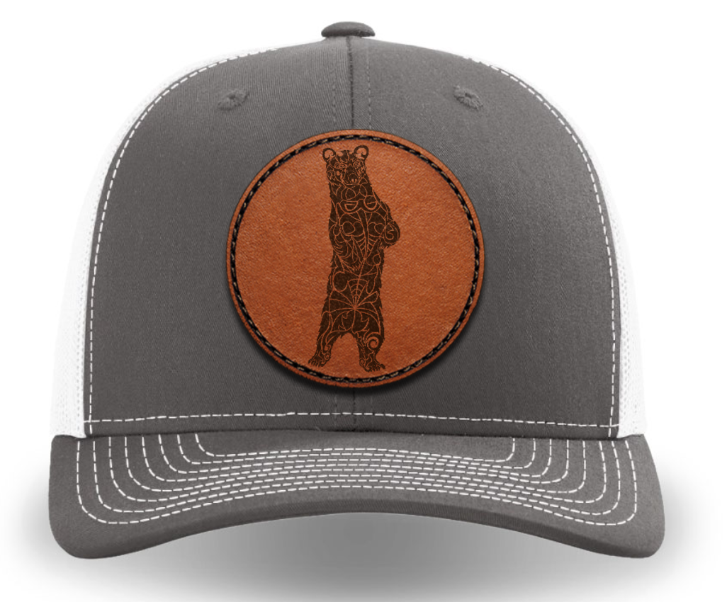 Leather Patch Hat - Black Bear - Tribewear Outdoors