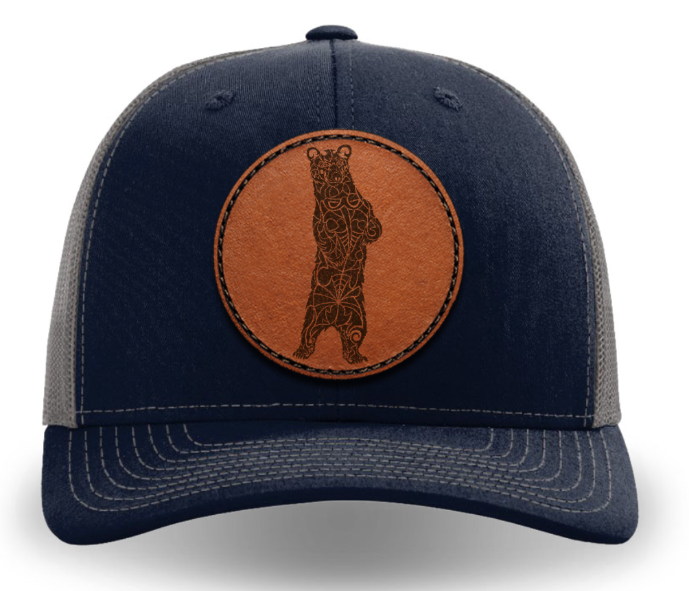Leather Patch Hat - Black Bear - Tribewear Outdoors