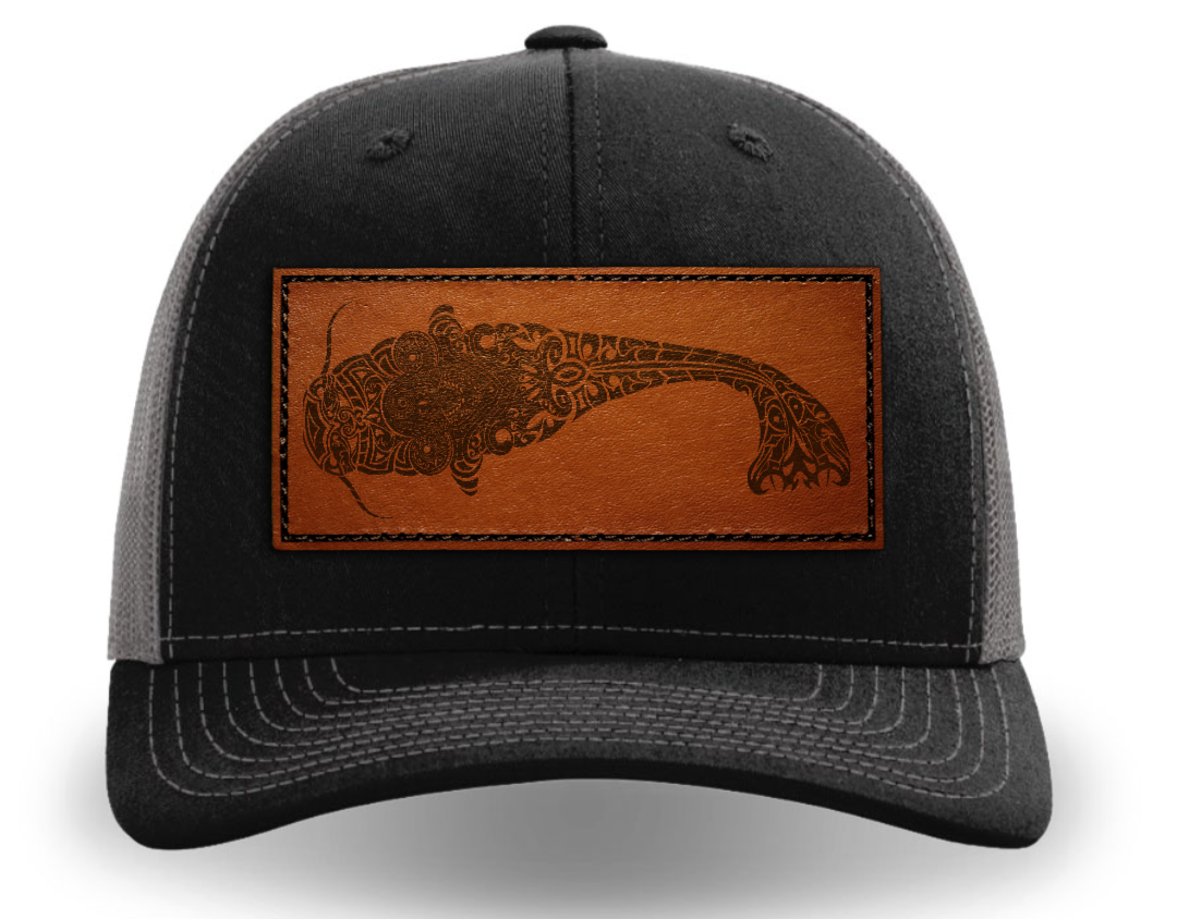 Leather Patch Hat - Flathead Catfish - Tribewear Outdoors