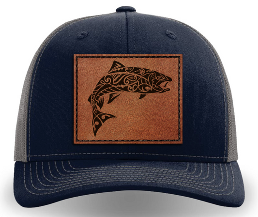 Leather Patch Hat - Rainbow Trout - Tribewear Outdoors