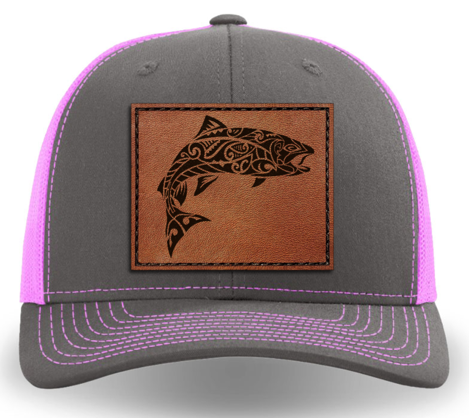 Leather Patch Hat - Rainbow Trout - Tribewear Outdoors