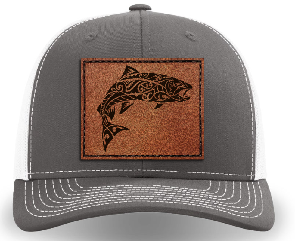 Leather Patch Hat - Rainbow Trout - Tribewear Outdoors