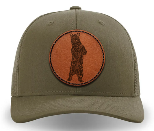 Leather Patch Hat - Black Bear