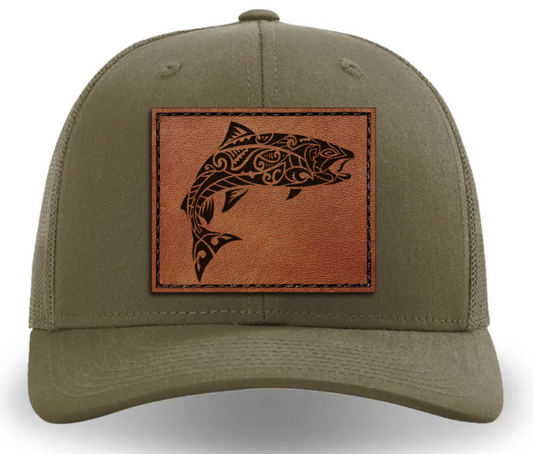 Leather Patch Hat - Rainbow Trout
