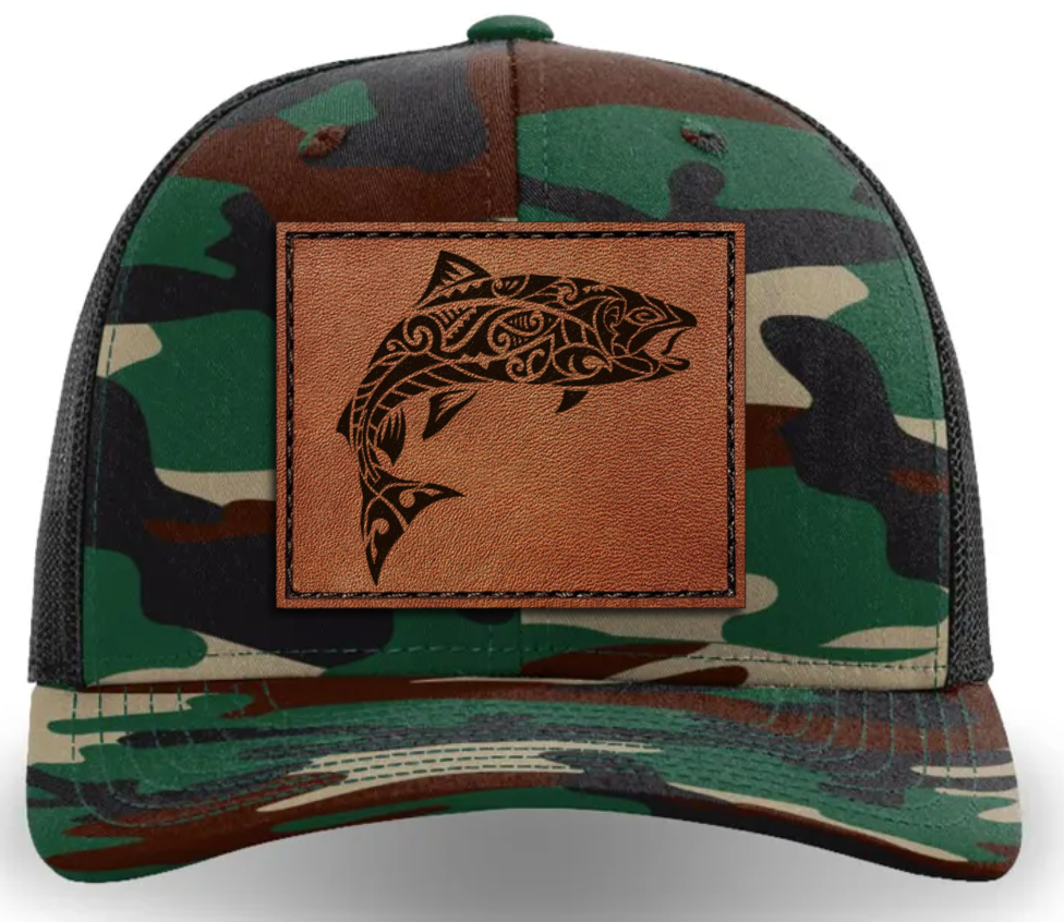 Leather Patch Hat - Rainbow Trout