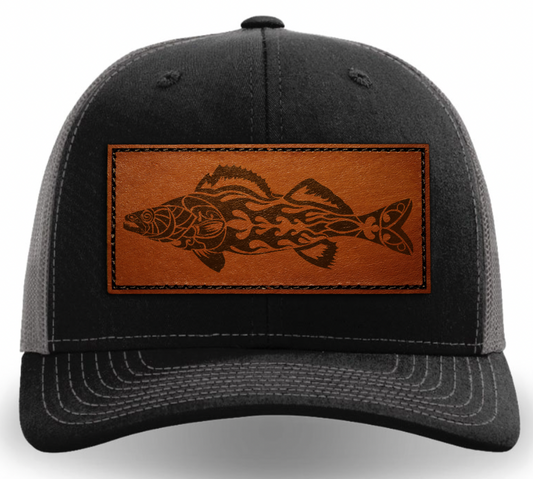 Leather Patch Hat - Walleye - Tribewear Outdoors