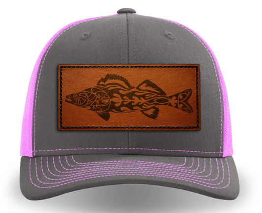 Leather Patch Hat - Walleye - Tribewear Outdoors