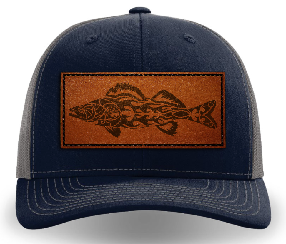 Leather Patch Hat - Walleye - Tribewear Outdoors
