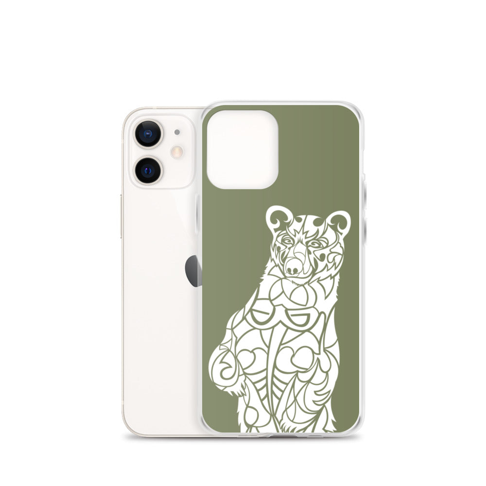 iPhone Case - Black Bear - Forest Green