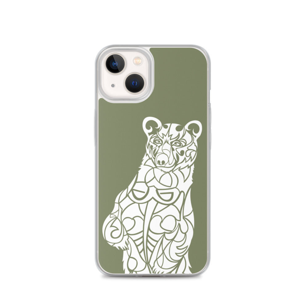 iPhone Case - Black Bear - Forest Green