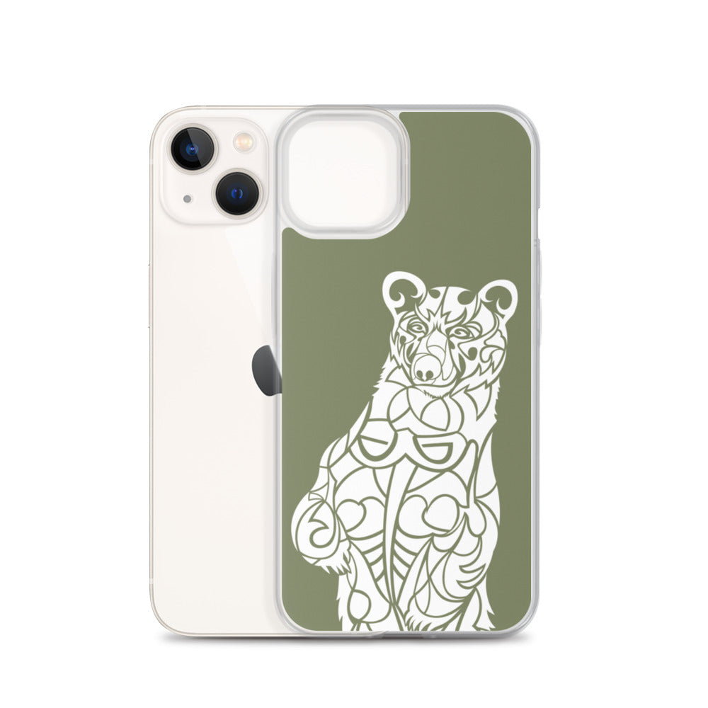 iPhone Case - Black Bear - Forest Green