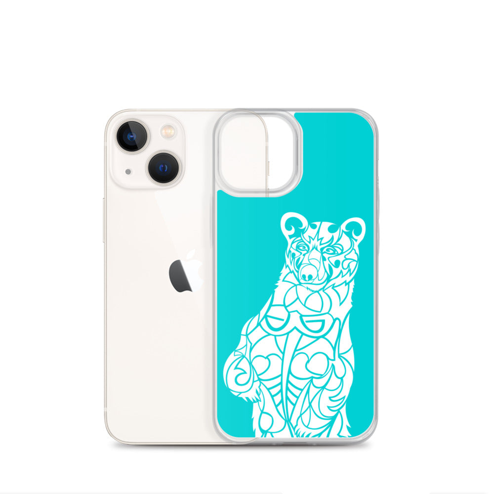iPhone Case - Black Bear - Turquoise