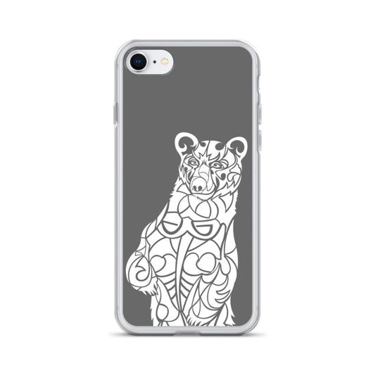 iPhone Case - Black Bear - Grey