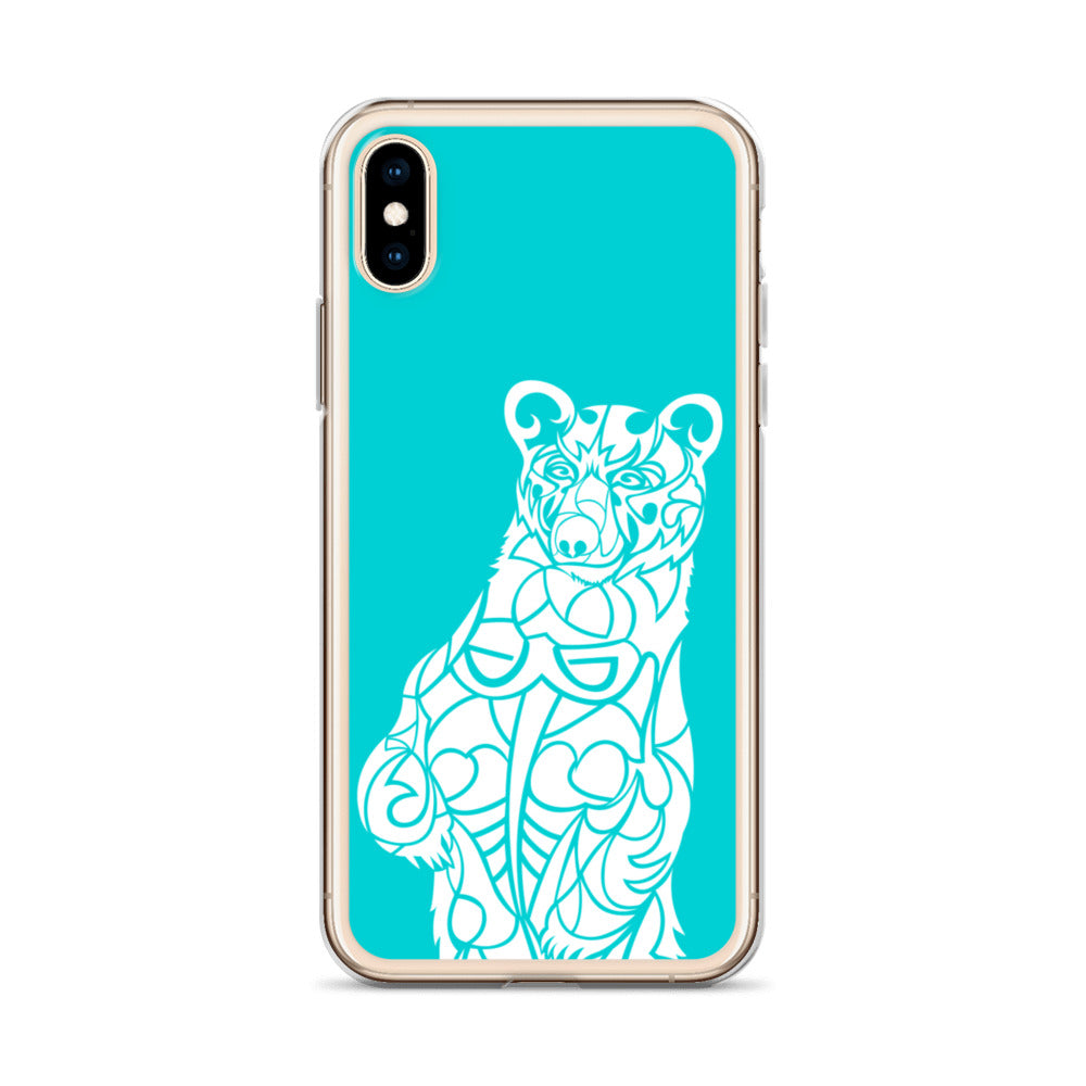 iPhone Case - Black Bear - Turquoise