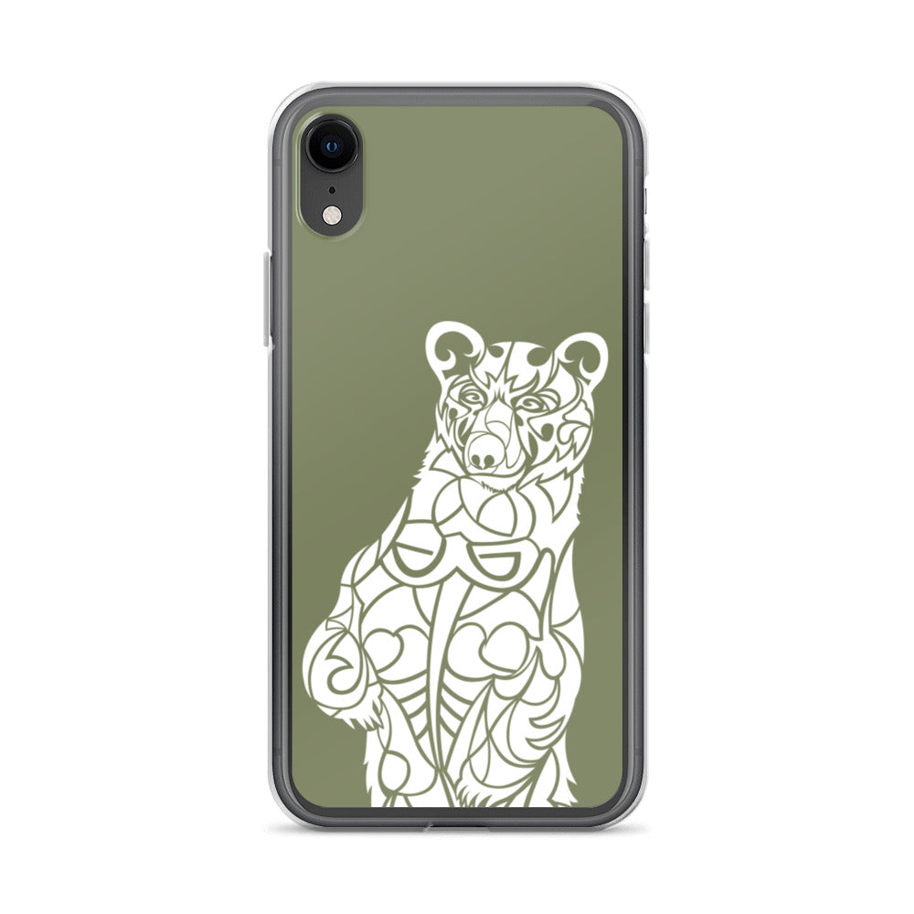 iPhone Case - Black Bear - Forest Green