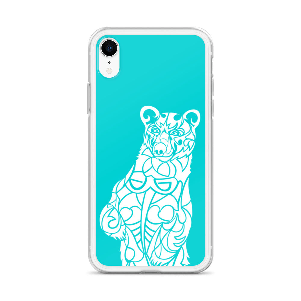 iPhone Case - Black Bear - Turquoise