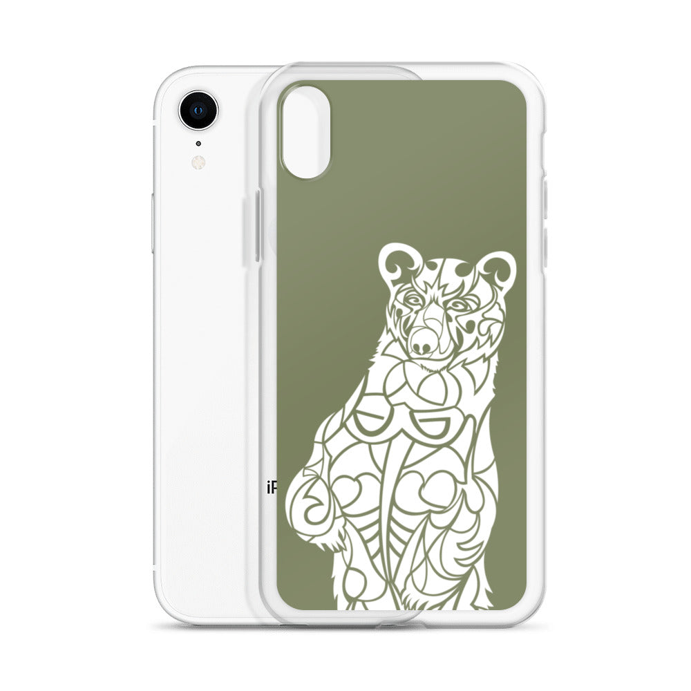 iPhone Case - Black Bear - Forest Green