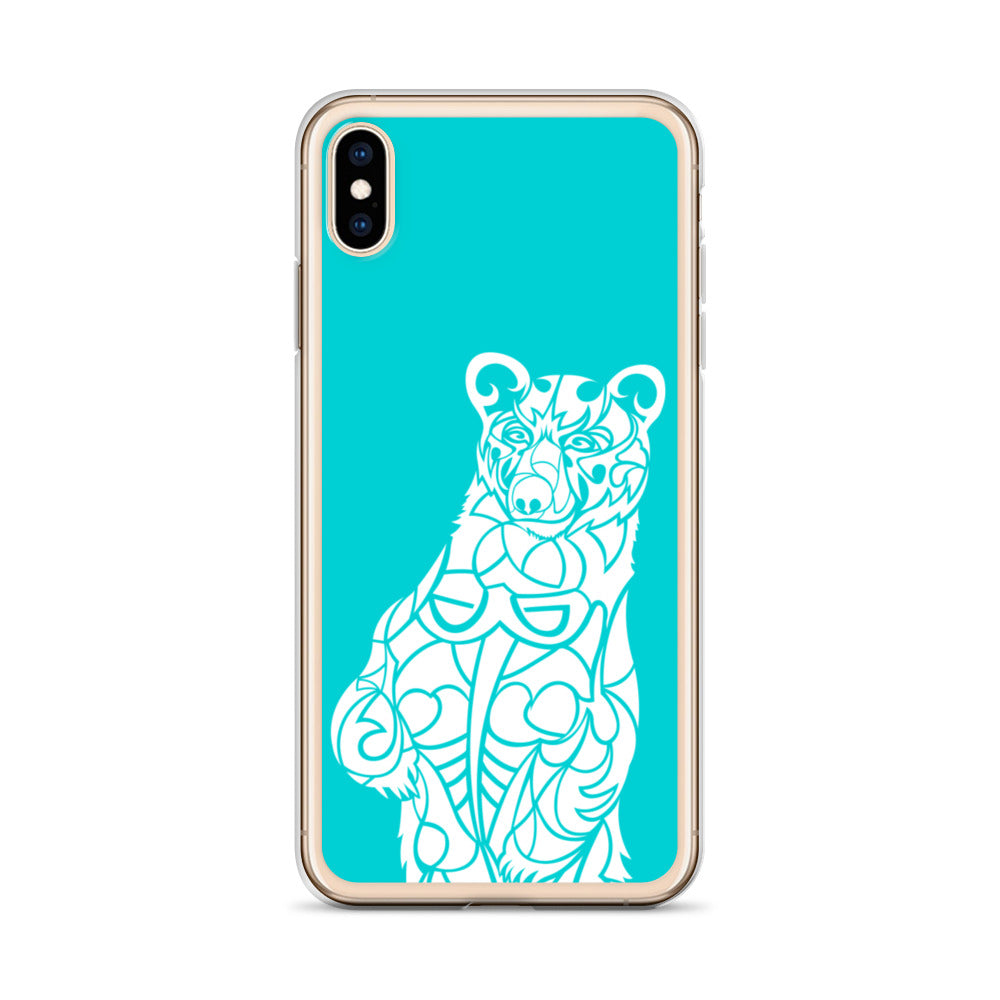 iPhone Case - Black Bear - Turquoise