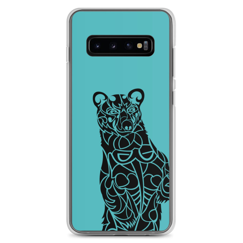 Samsung Case -- Black Bear - Teal - Tribewear Outdoors