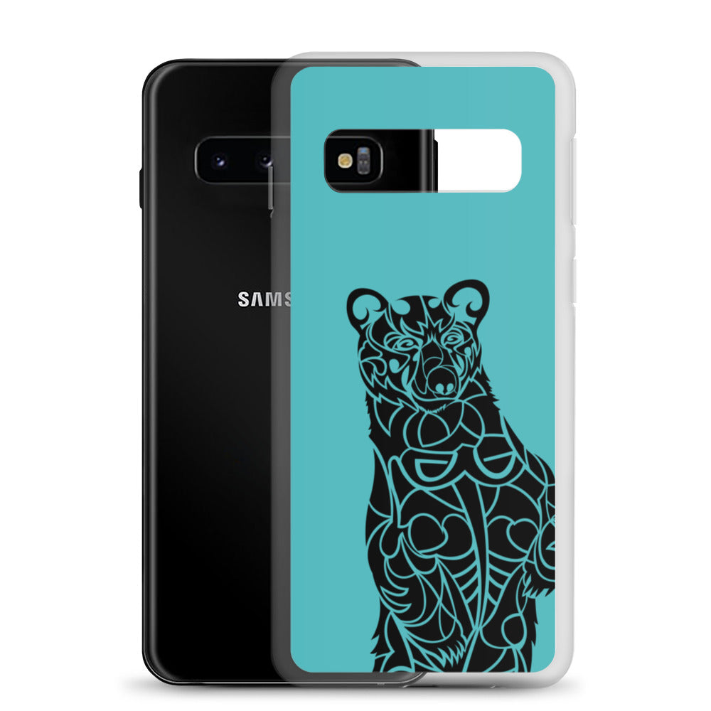 Samsung Case -- Black Bear - Teal - Tribewear Outdoors