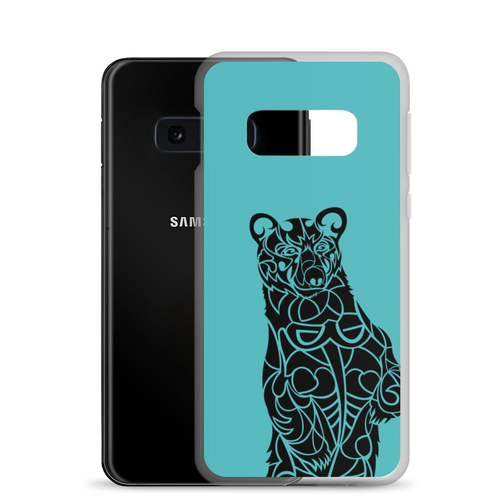 Samsung Case -- Black Bear - Teal - Tribewear Outdoors