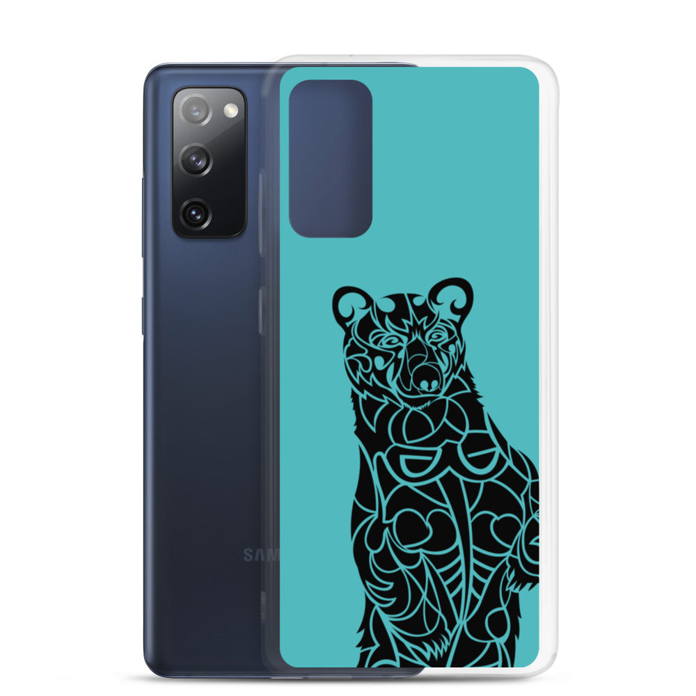 Samsung Case -- Black Bear - Teal - Tribewear Outdoors