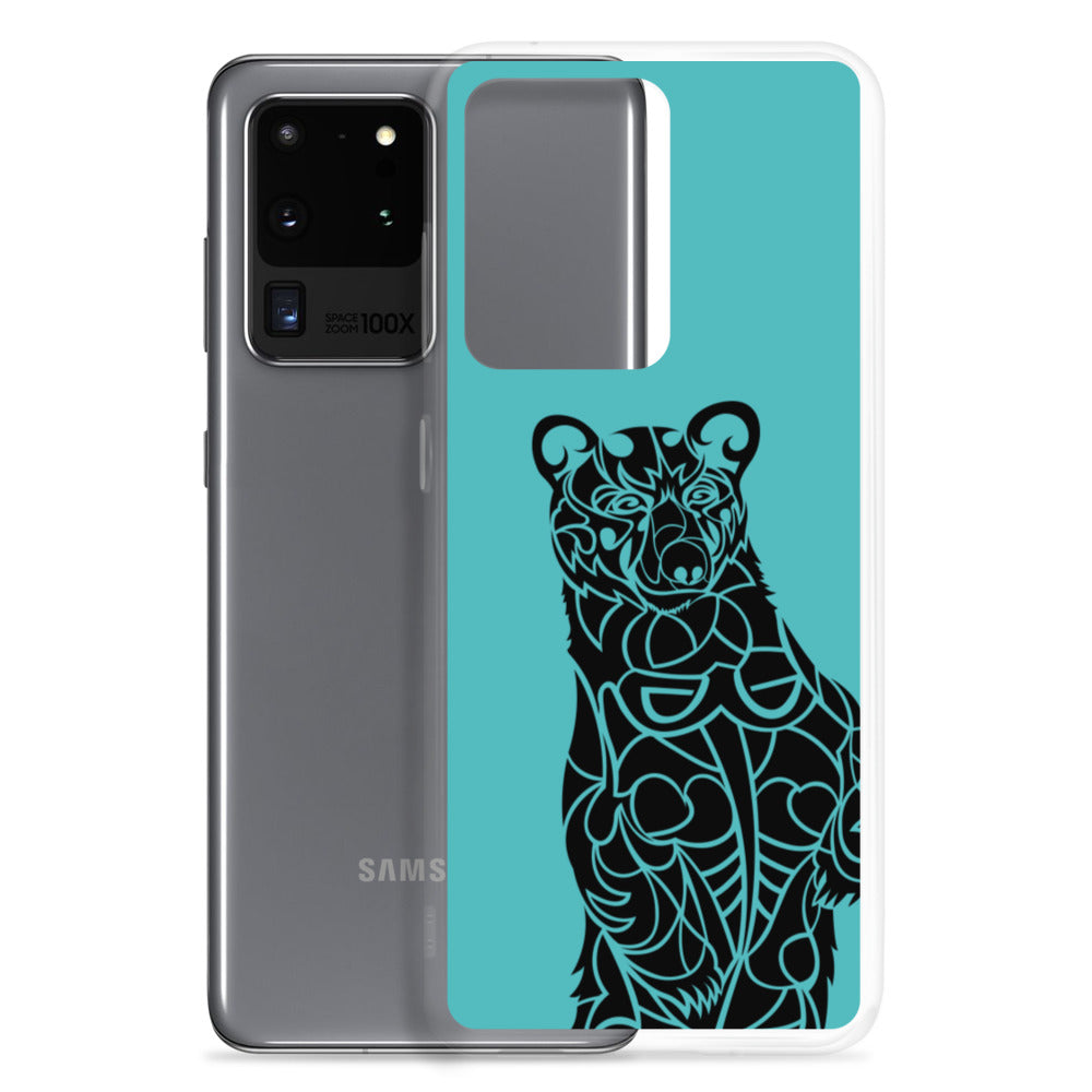 Samsung Case -- Black Bear - Teal - Tribewear Outdoors