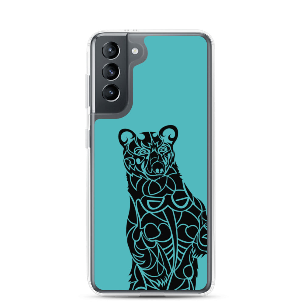 Samsung Case -- Black Bear - Teal - Tribewear Outdoors