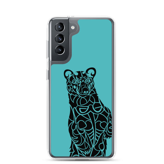 Samsung Case -- Black Bear - Teal - Tribewear Outdoors
