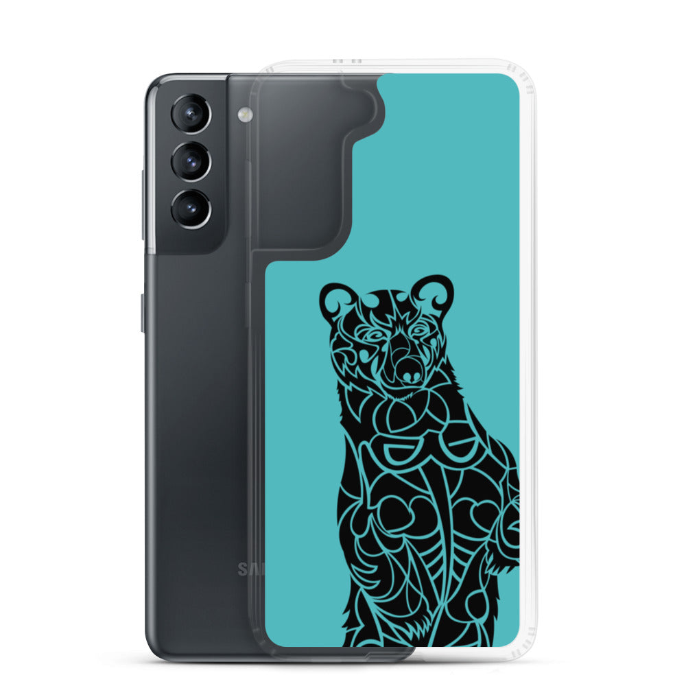 Samsung Case -- Black Bear - Teal - Tribewear Outdoors
