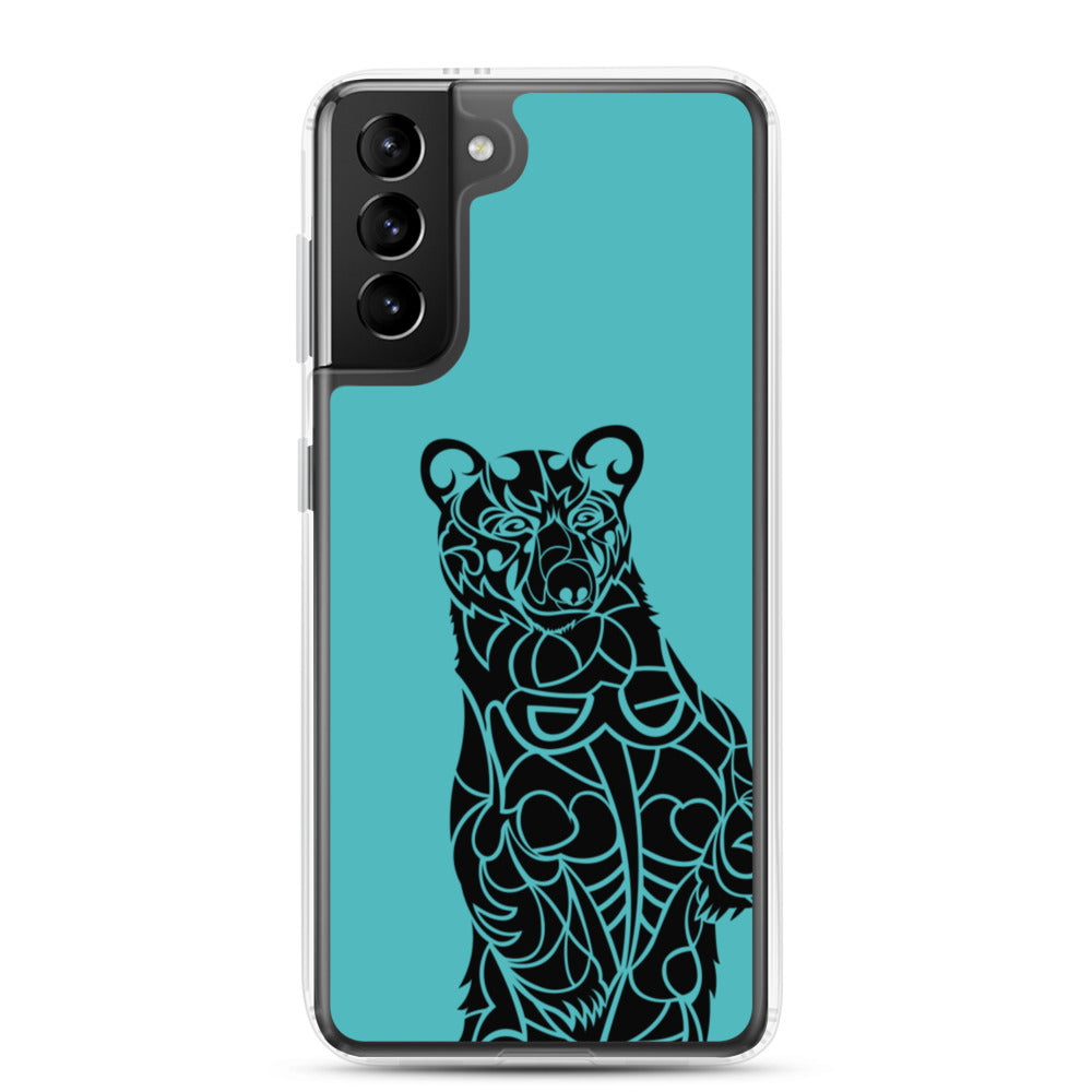 Samsung Case -- Black Bear - Teal - Tribewear Outdoors
