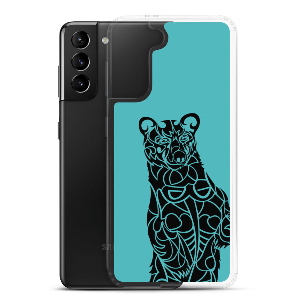 Samsung Case -- Black Bear - Teal - Tribewear Outdoors