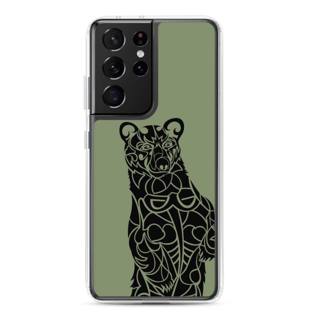 Samsung Case - Black Bear - Camo Green - Tribewear Outdoors