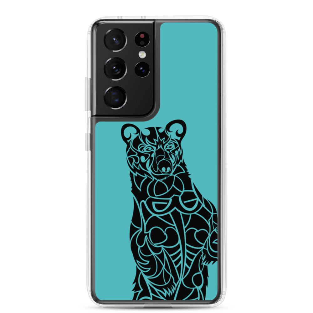 Samsung Case -- Black Bear - Teal - Tribewear Outdoors