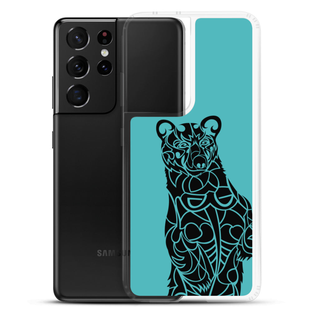 Samsung Case -- Black Bear - Teal - Tribewear Outdoors
