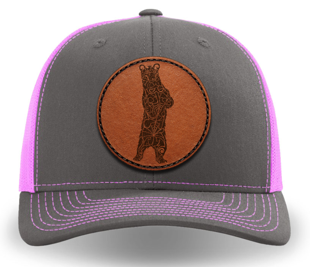 Leather Patch Hat - Black Bear - Tribewear Outdoors