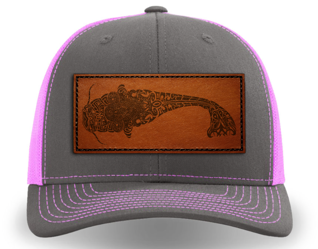 Leather Patch Hat - Flathead Catfish - Tribewear Outdoors