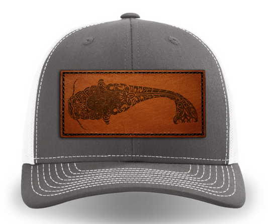 Leather Patch Hat - Flathead Catfish - Tribewear Outdoors