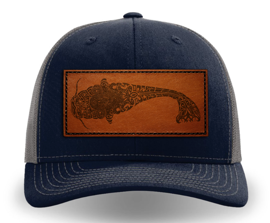 Leather Patch Hat - Flathead Catfish - Tribewear Outdoors