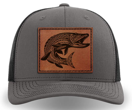 Leather Patch Hat - Muskie - Tribewear Outdoors