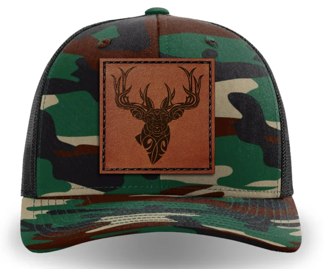 Leather Patch Hat - Whitetail Deer