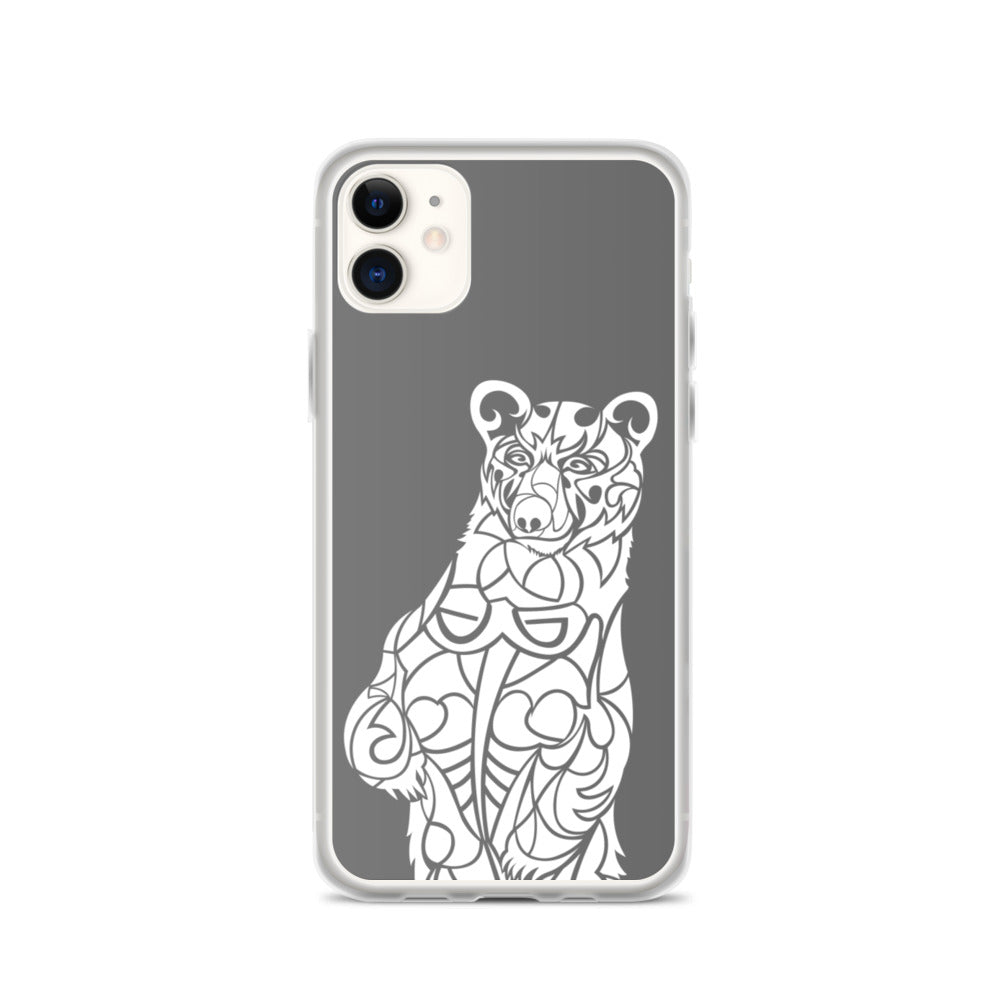 iPhone Case - Black Bear - Grey