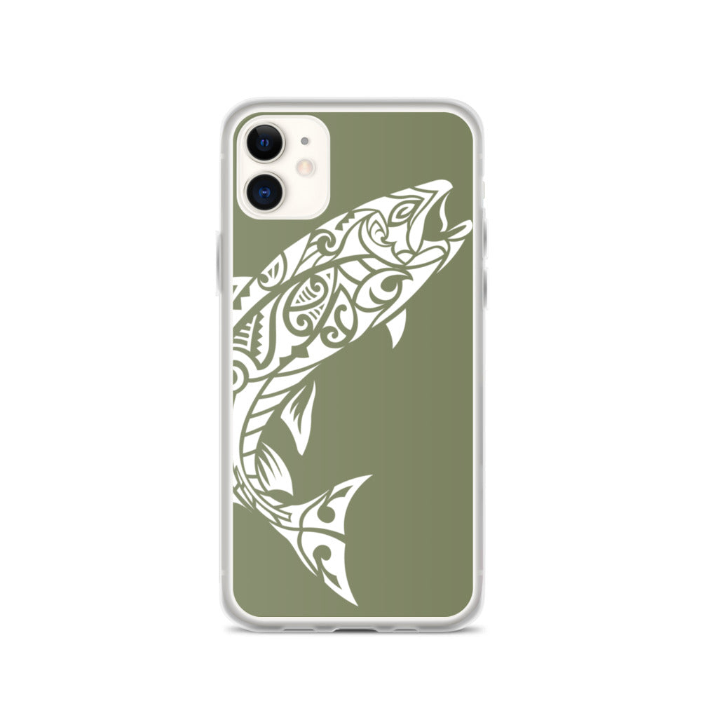 iPhone Case - Rainbow Trout - Forest Green