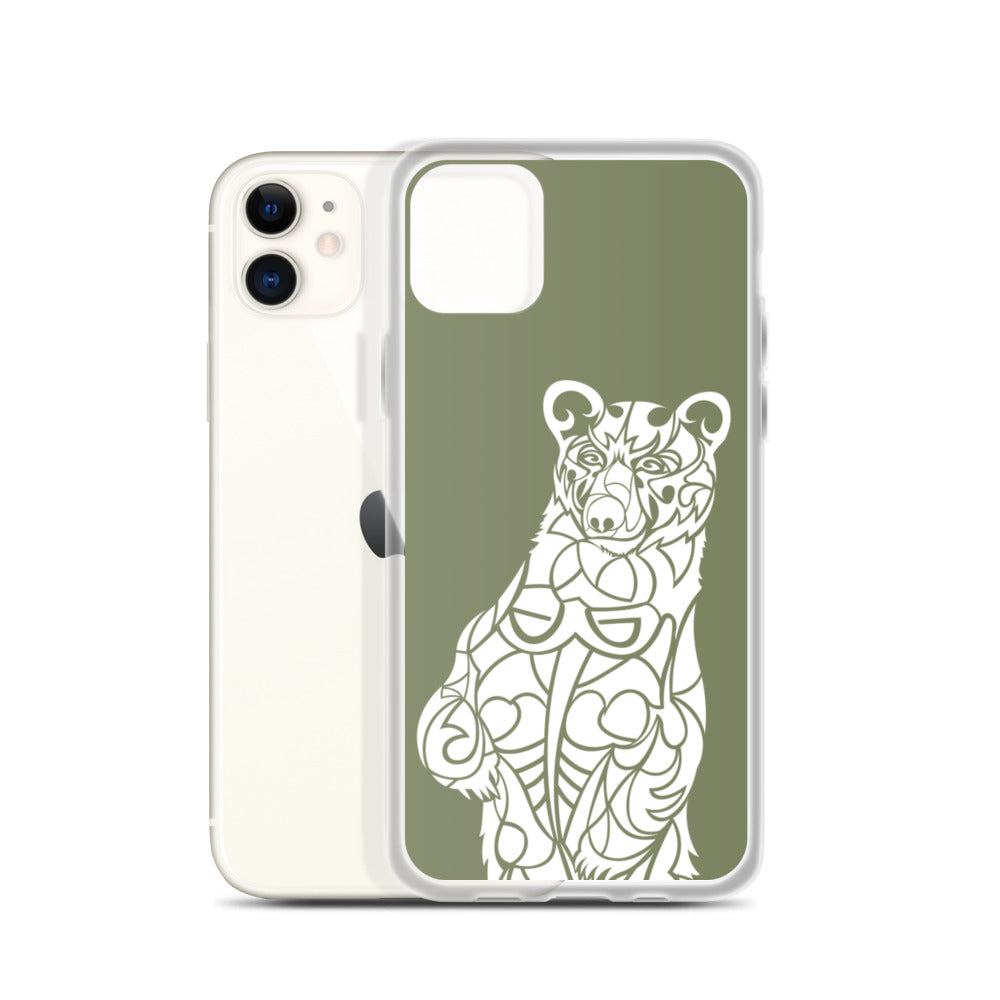 iPhone Case - Black Bear - Forest Green