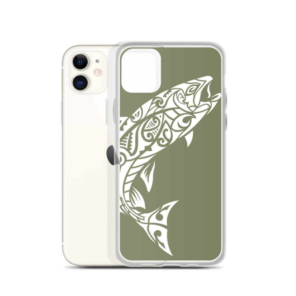 iPhone Case - Rainbow Trout - Forest Green