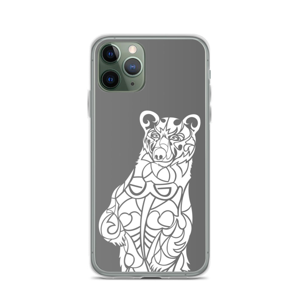 iPhone Case - Black Bear - Grey