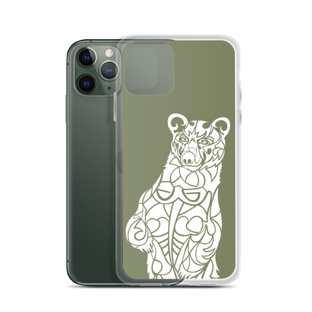 iPhone Case - Black Bear - Forest Green