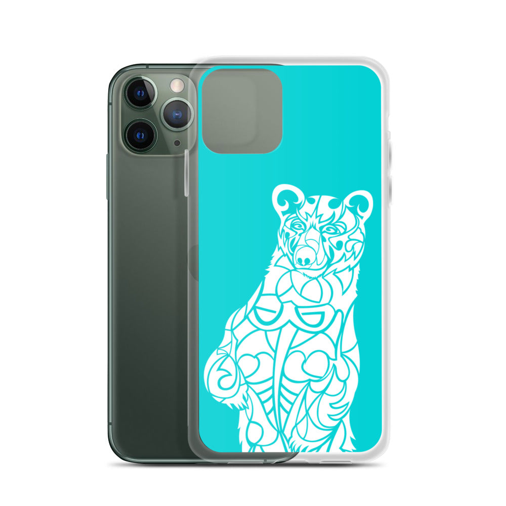 iPhone Case - Black Bear - Turquoise