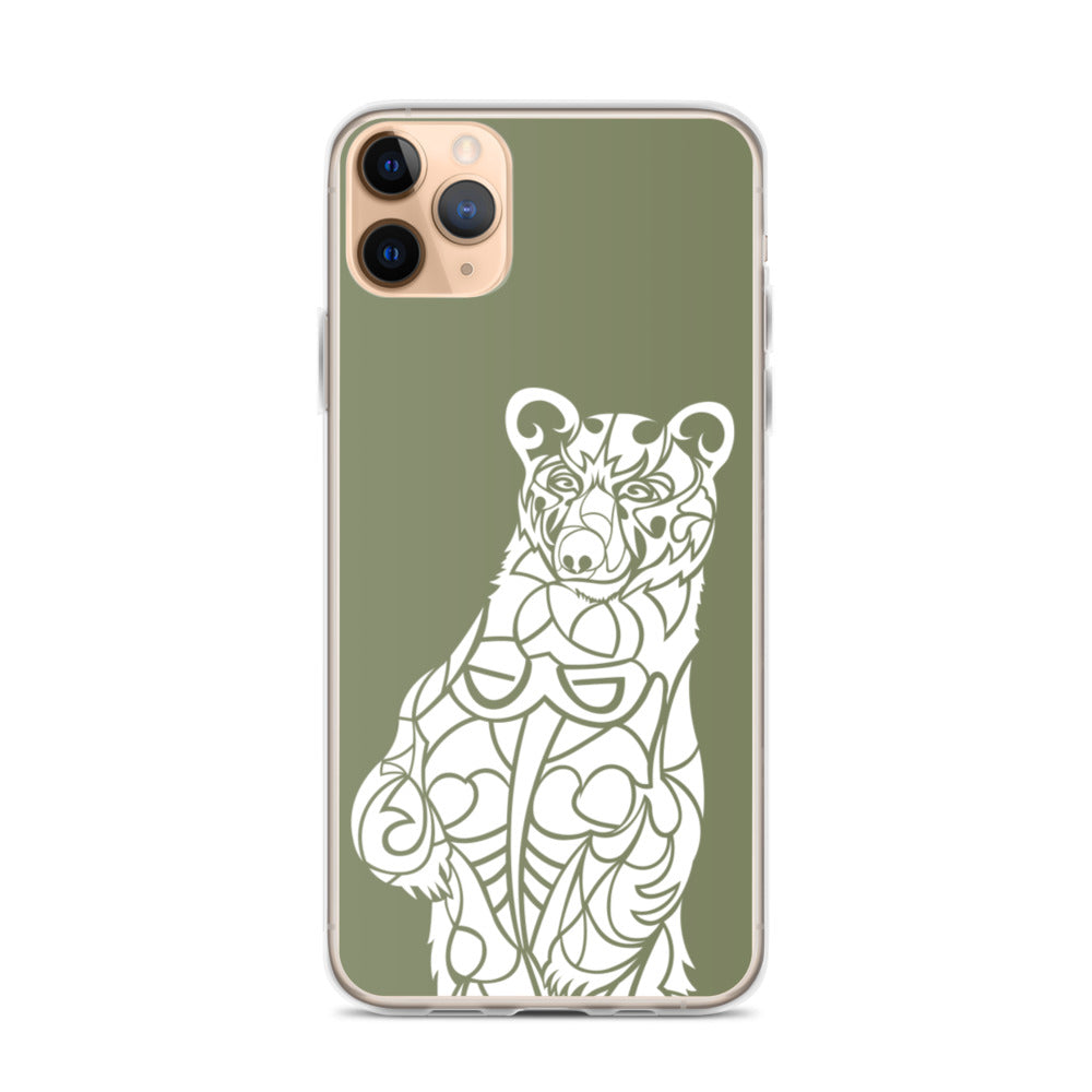 iPhone Case - Black Bear - Forest Green