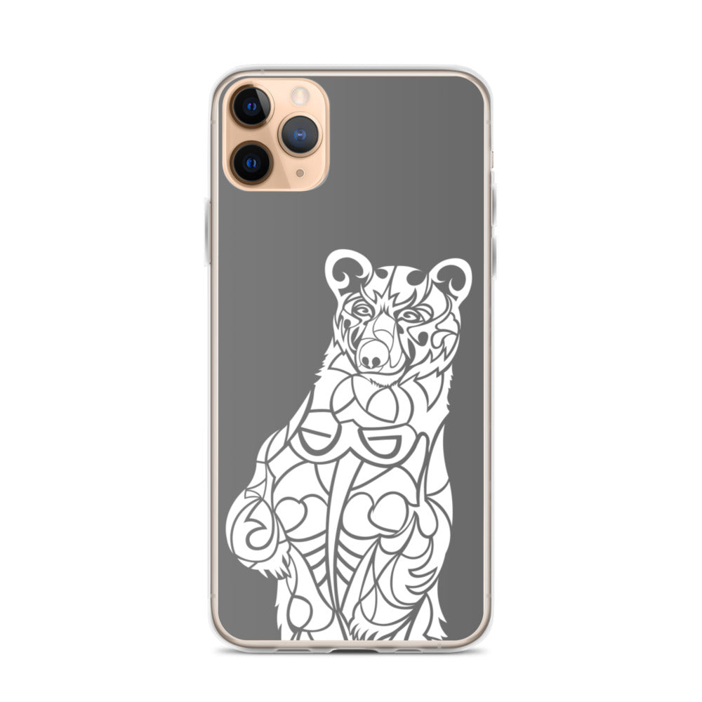 iPhone Case - Black Bear - Grey